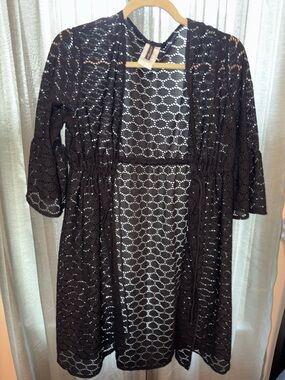 Jantzen Black Lace Swim Cover-Up L